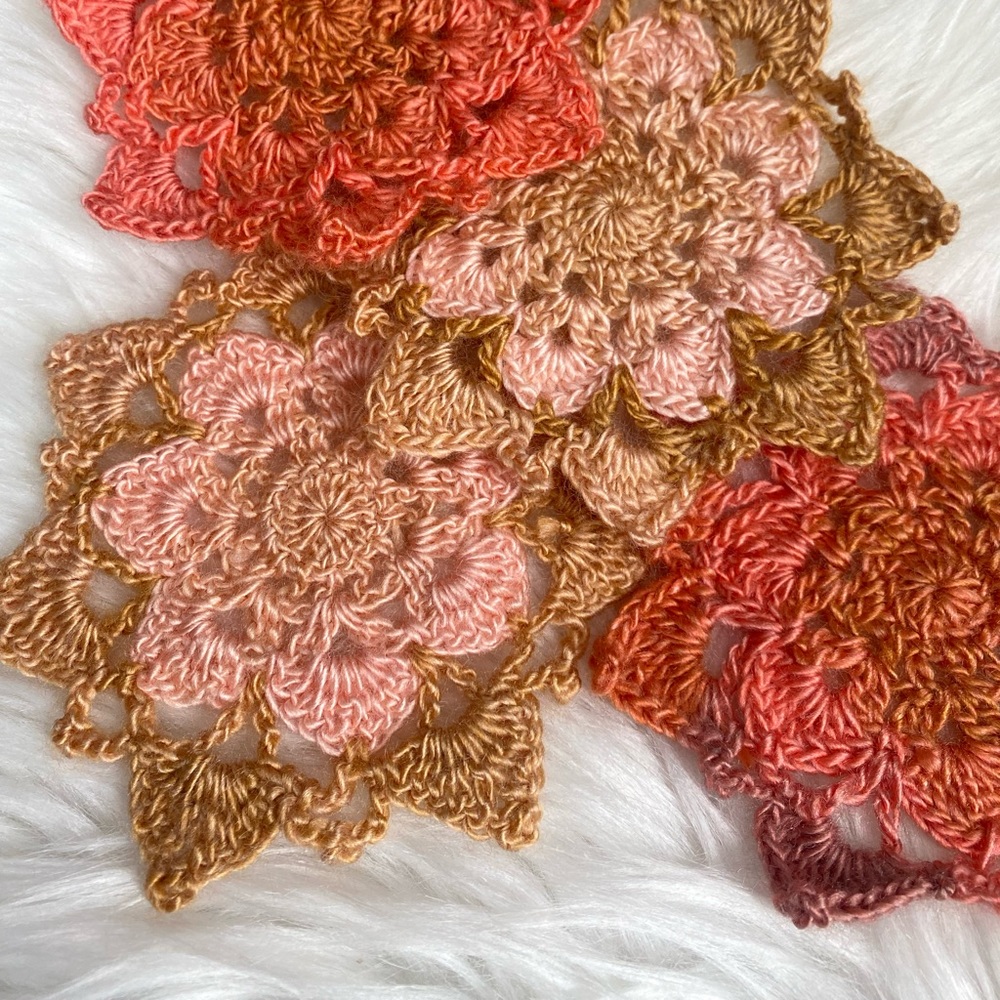 Handmade Crochet Floral Coasters